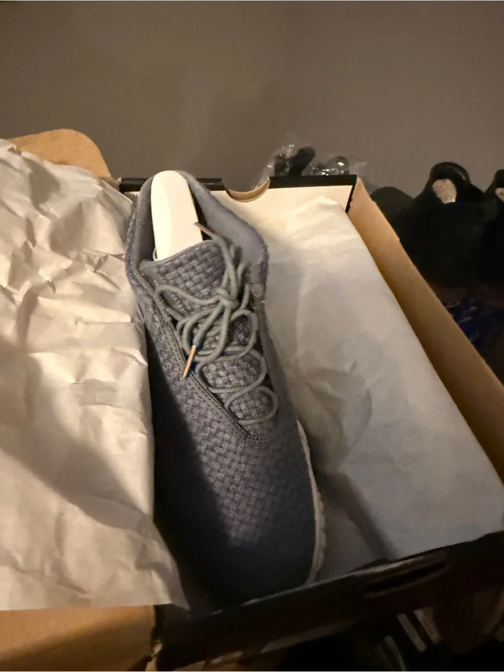 Jordan Knit Slip-On Sneakers in Grey